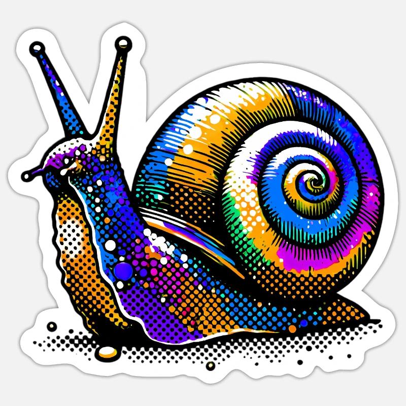 Escargot - Sticker taille S (10 x 10 cm) - blanc mat