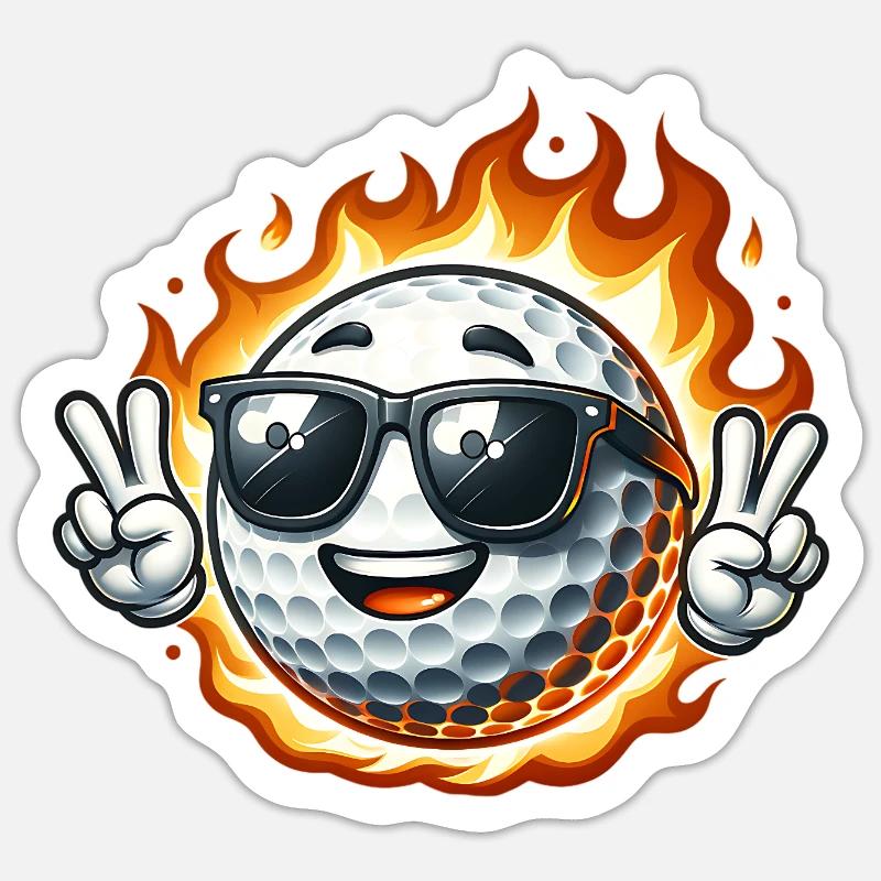 Golfe - Sticker taille S (10 x 10 cm) - blanc mat