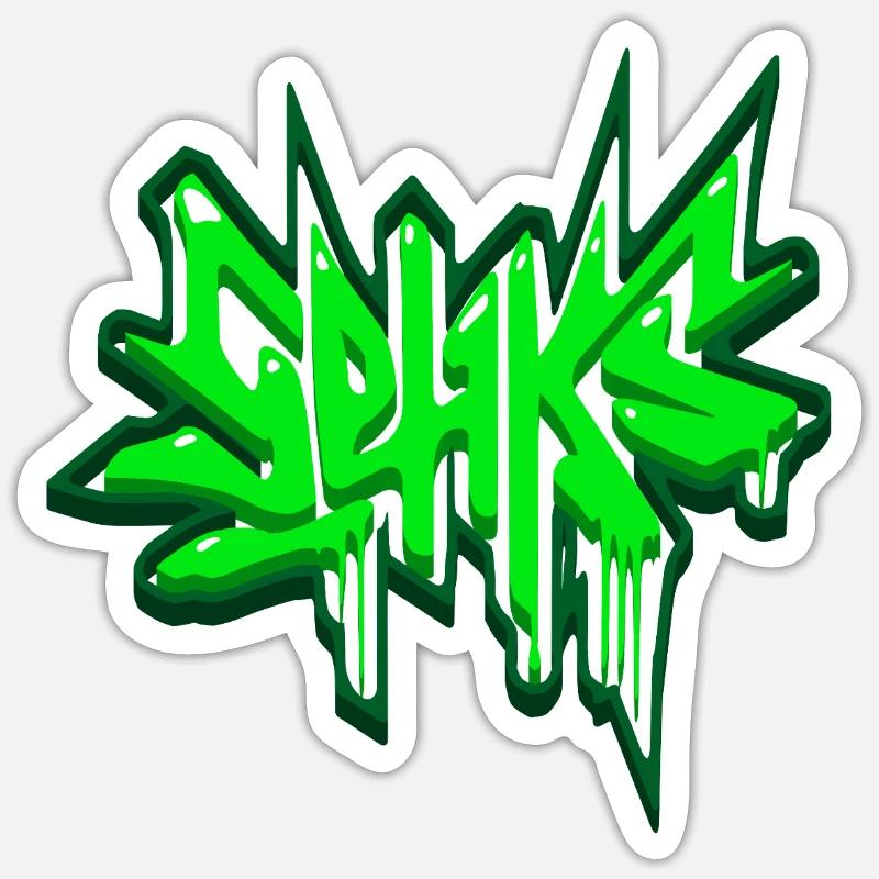 Sehks Vert 3D - Sticker taille S (10 x 10 cm) - blanc mat