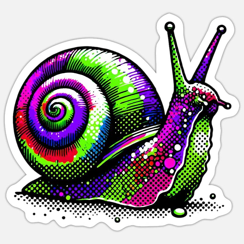 Escargot - Sticker taille S (10 x 10 cm) - blanc mat