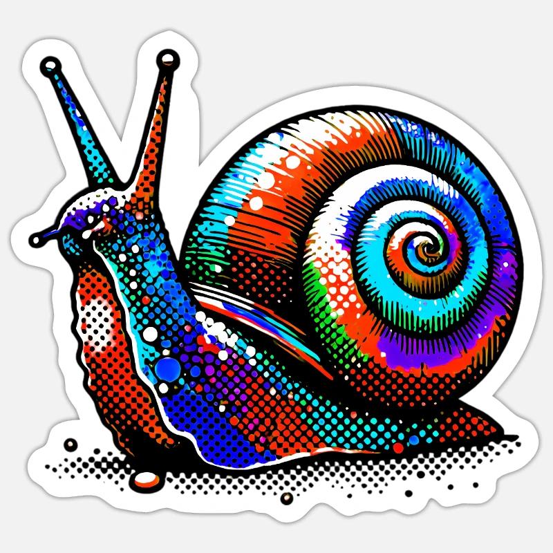 Escargot - Sticker taille S (10 x 10 cm) - blanc mat