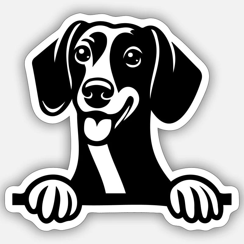 Dachshund - Sticker Größe S (10 x 10 cm) - Mattweiß