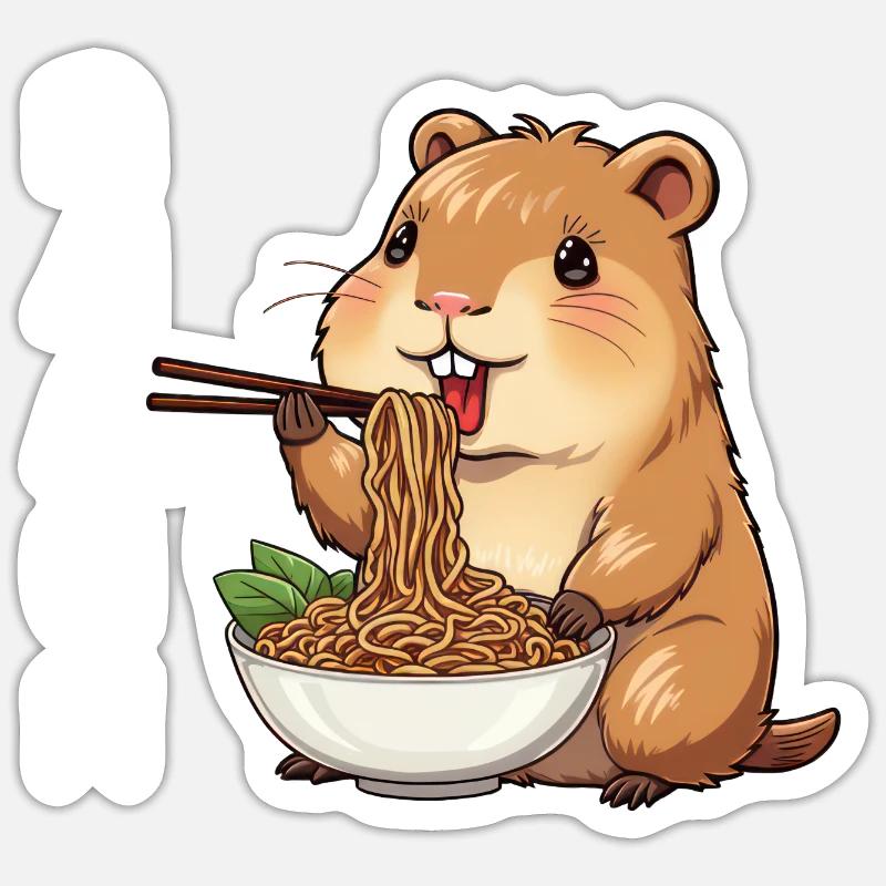 Ramen Capybara Sticker size S (10 x 10 cm)