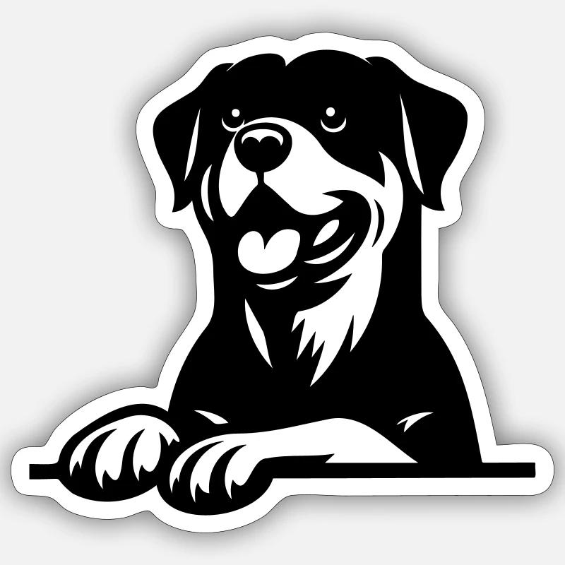 Rottweiler - Sticker Größe S (10 x 10 cm) - Mattweiß