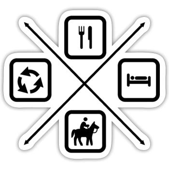 Der Lebenszyklus eines Reiters, Reiter, Reiten - Sticker Größe S (10 x 10 cm) - Mattweiß - Vorne