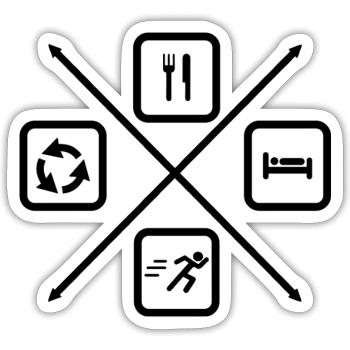 Le cycle de vie d’un coureur,Course à pied - Sticker taille S (10 x 10 cm) - blanc mat - Devant