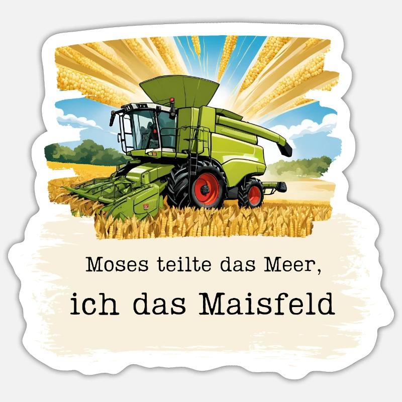 Ich teile das Maisfeld – Erntehelfer Edition - Sticker Größe S (10 x 10 cm) - Mattweiß