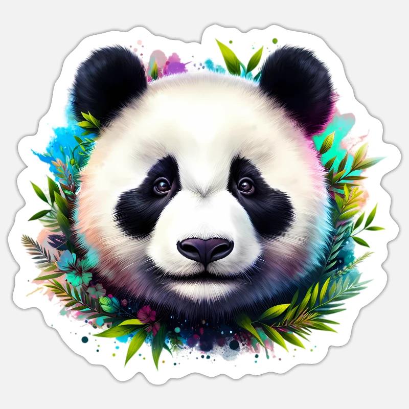 Panda - Sticker Größe S (10 x 10 cm) - Mattweiß