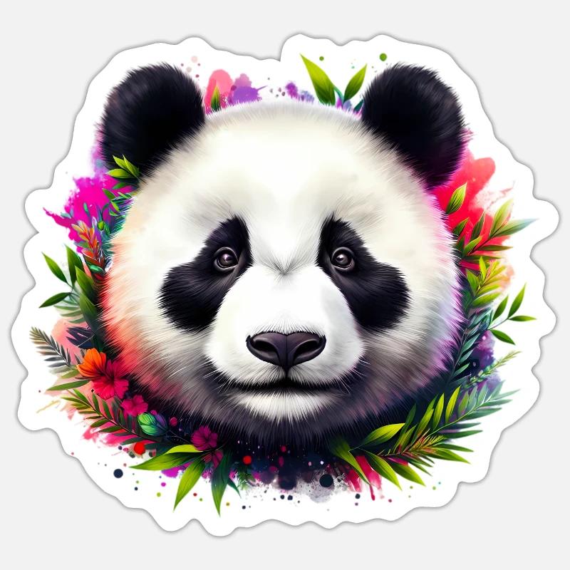 Panda - Sticker Größe S (10 x 10 cm) - Mattweiß
