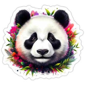 Panda - Sticker Größe S (10 x 10 cm) - Mattweiß - Vorne