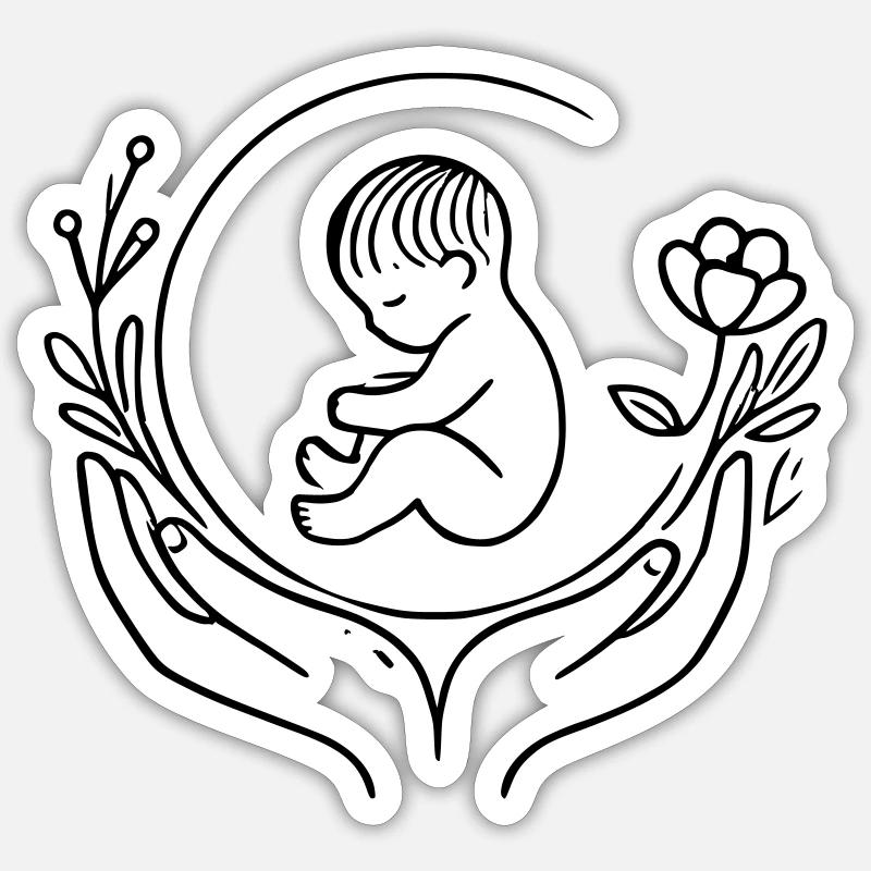 Bébé - Sticker taille S (10 x 10 cm) - blanc mat