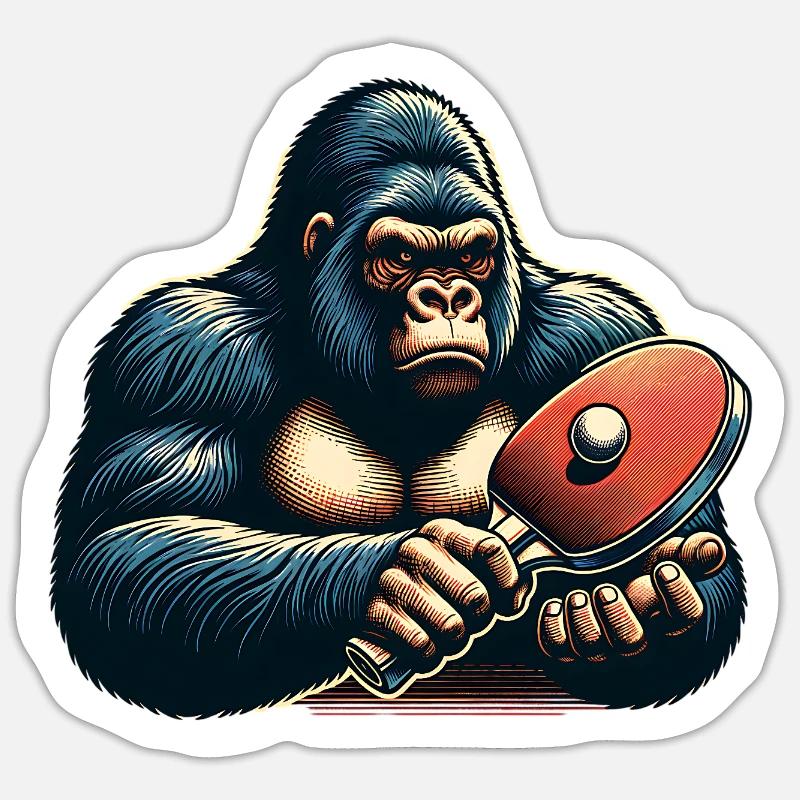 Ping-pong - Sticker taille S (10 x 10 cm) - blanc mat