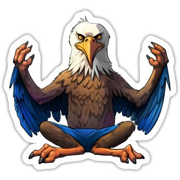 Adler Yoga - Sticker Größe S (10 x 10 cm) - Mattweiß - Vorne