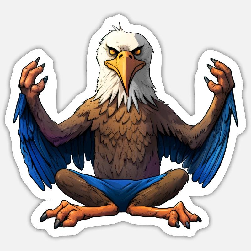 Adler Yoga - Sticker size S (10 x 10 cm) - white matte