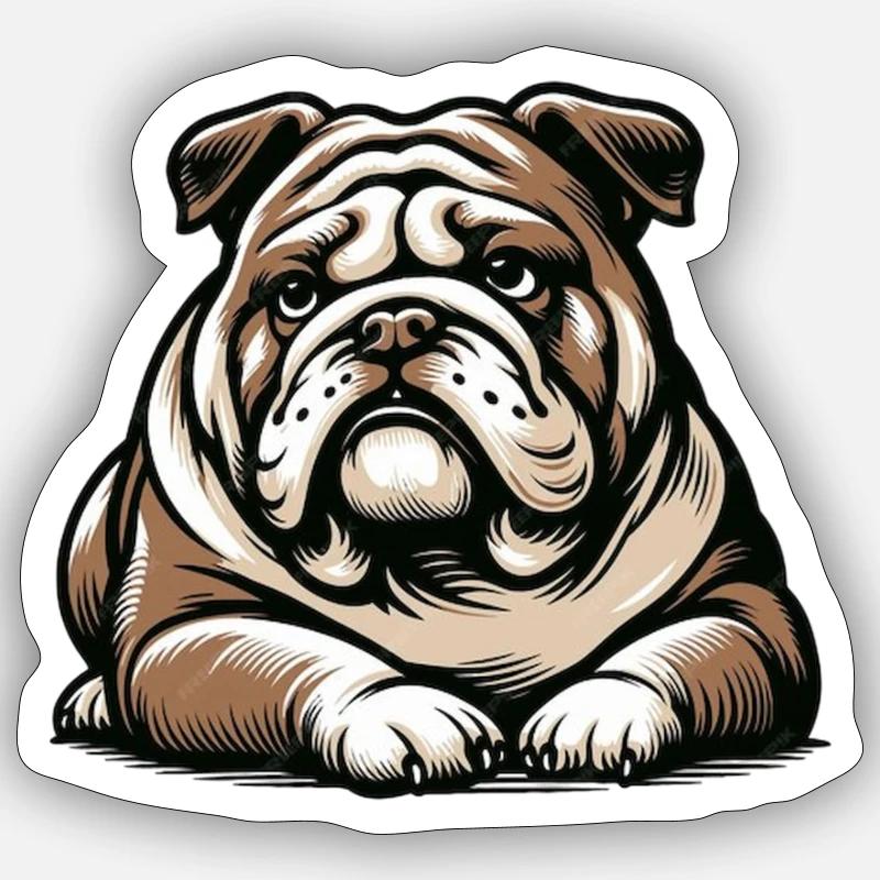 Bouledogue: Le super Chien - Sticker taille S (10 x 10 cm) - blanc mat