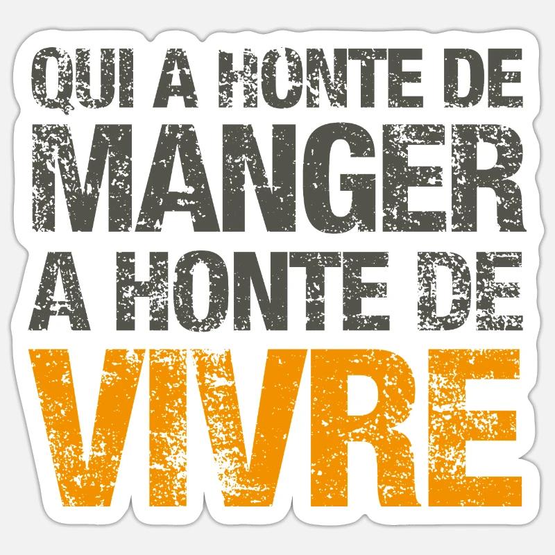 Honte de vivre - Sticker taille S (10 x 10 cm) - blanc mat