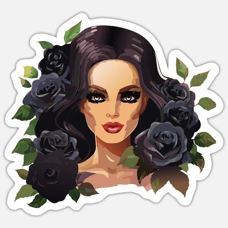 Midnight Bloom - Sticker Größe S (10 x 10 cm) - Mattweiß