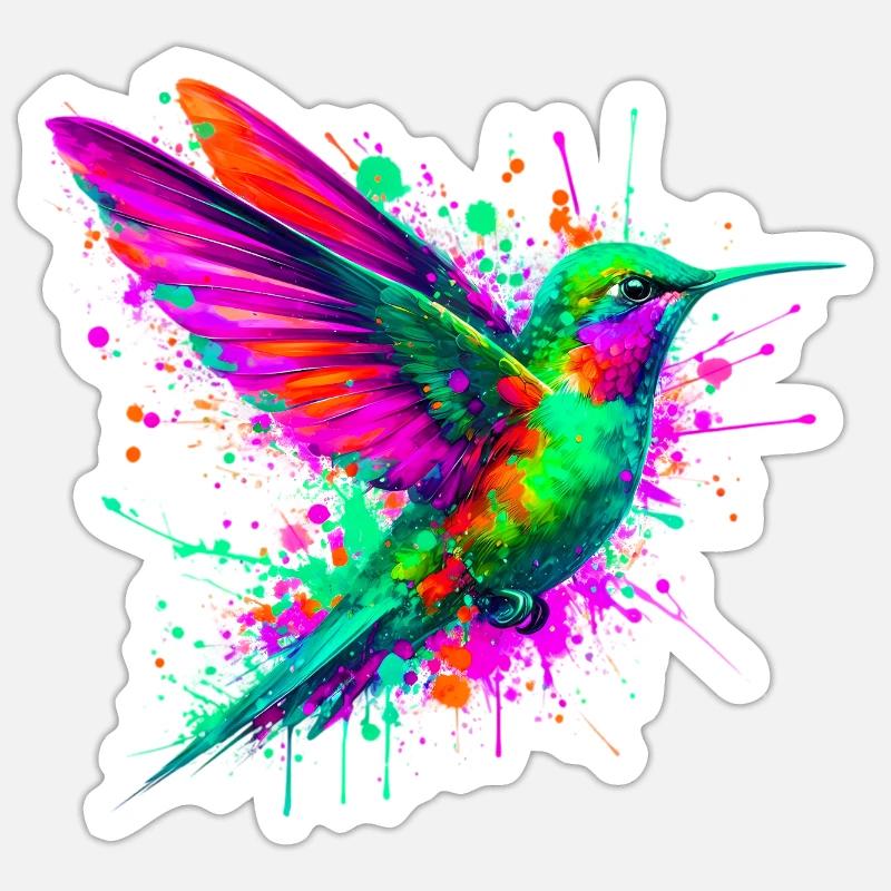 Colibri - Sticker taille S (10 x 10 cm) - blanc mat