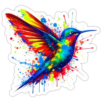 Hummingbird - Sticker size S (10 x 10 cm) - white matte - Front