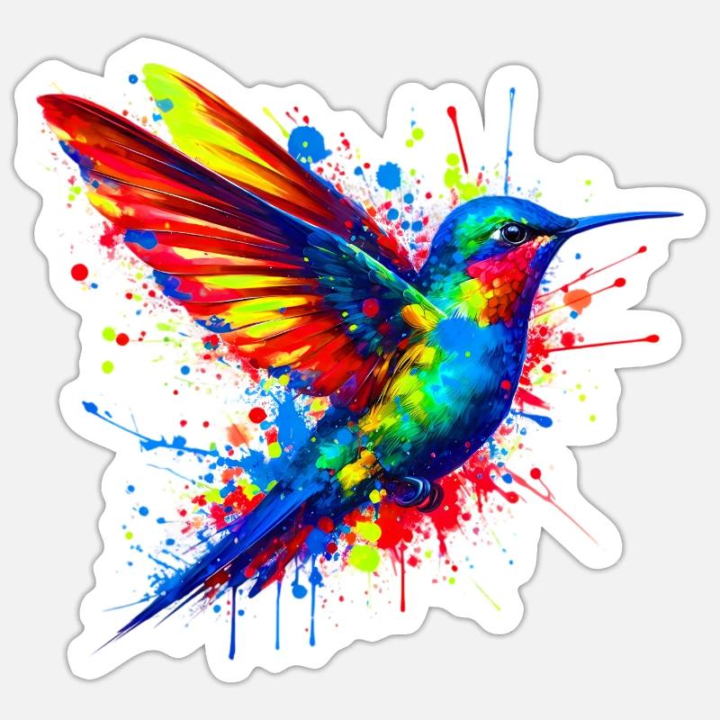 Colibri - Sticker taille S (10 x 10 cm) - blanc mat