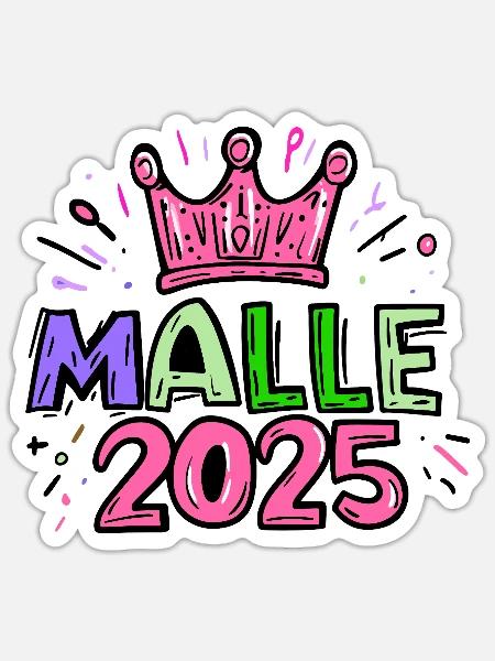 Malle 2025 Mallorca - Sticker Größe S (10 x 10 cm) - Mattweiß