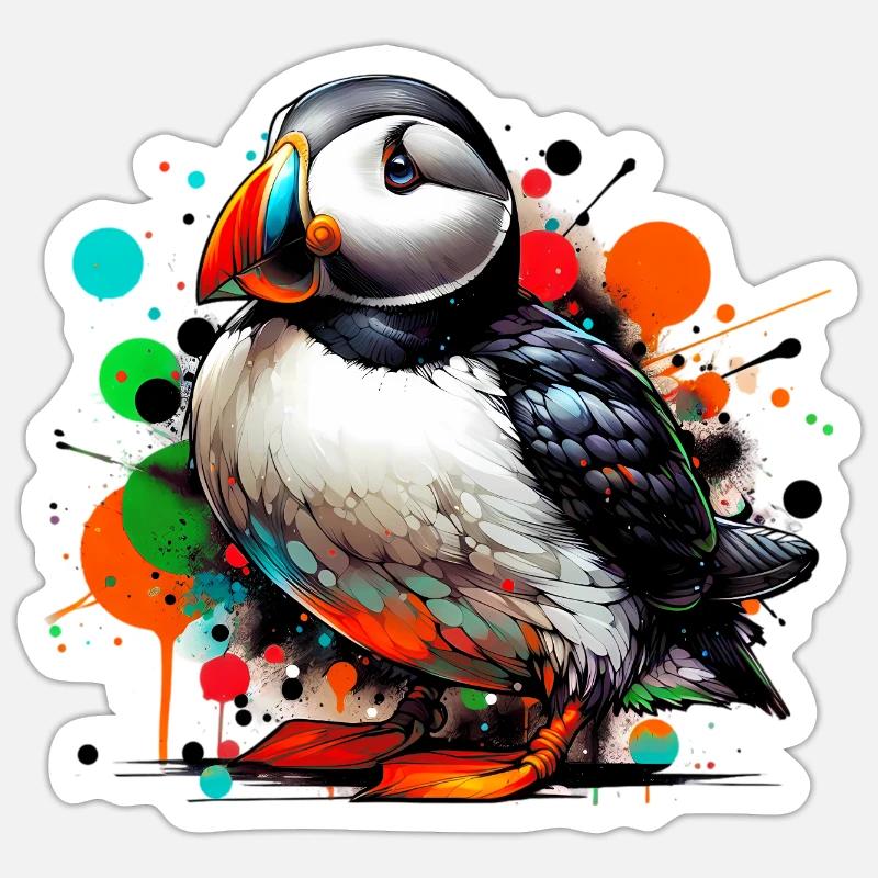 Macareux Sticker taille S (10 x 10 cm)