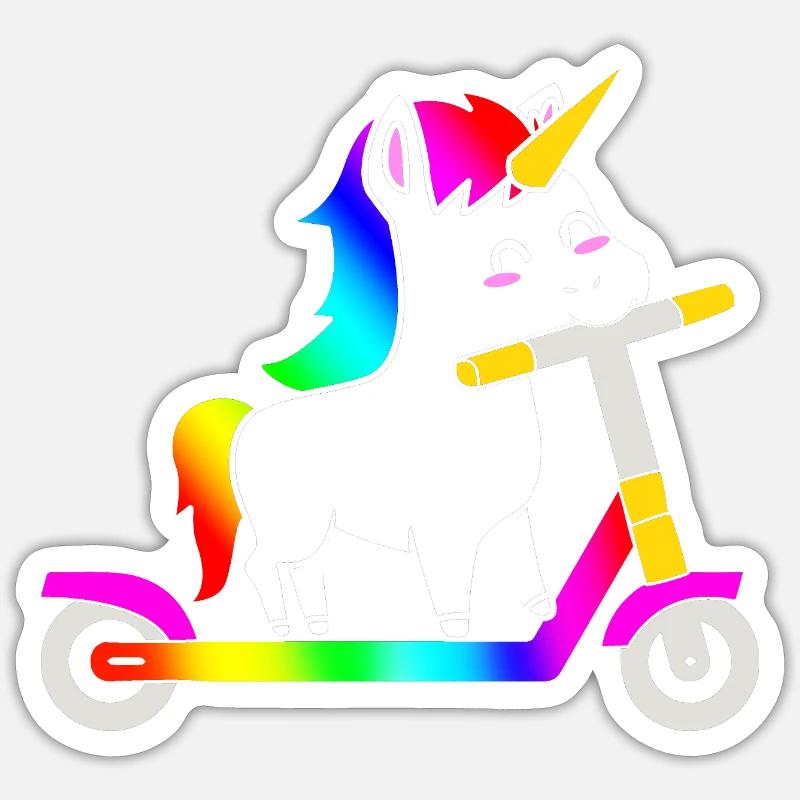 Scooter Roller - Sticker Größe S (10 x 10 cm) - Mattweiß