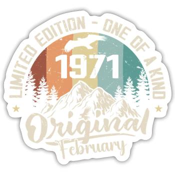 February 1971 - Gift February 1971 - Sticker size S (10 x 10 cm) - white matte - Front