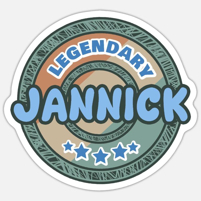 Jannick - Sticker Größe S (10 x 10 cm) - Mattweiß