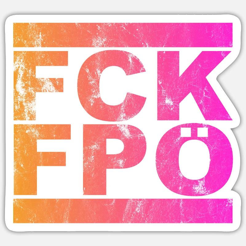 FCK FPÖ - Setting an example against the right (vintage) Sticker size S (10 x 10 cm)