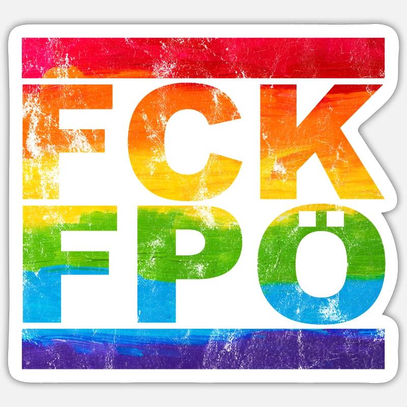FCK FPÖ - Setting an example against the right (vintage) Sticker size S (10 x 10 cm)