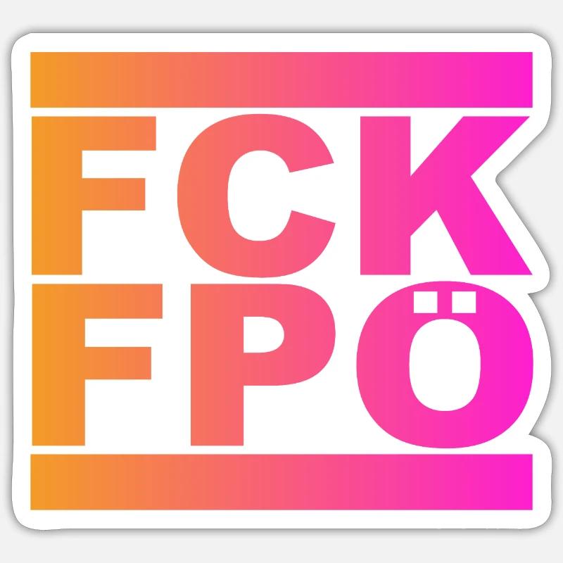 FCK FPÖ - Sticker size S (10 x 10 cm) - white matte