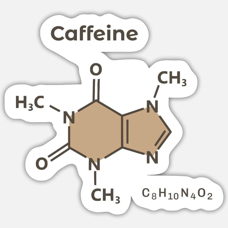 Formule à la caféine élégante - Sticker taille S (10 x 10 cm) - blanc mat