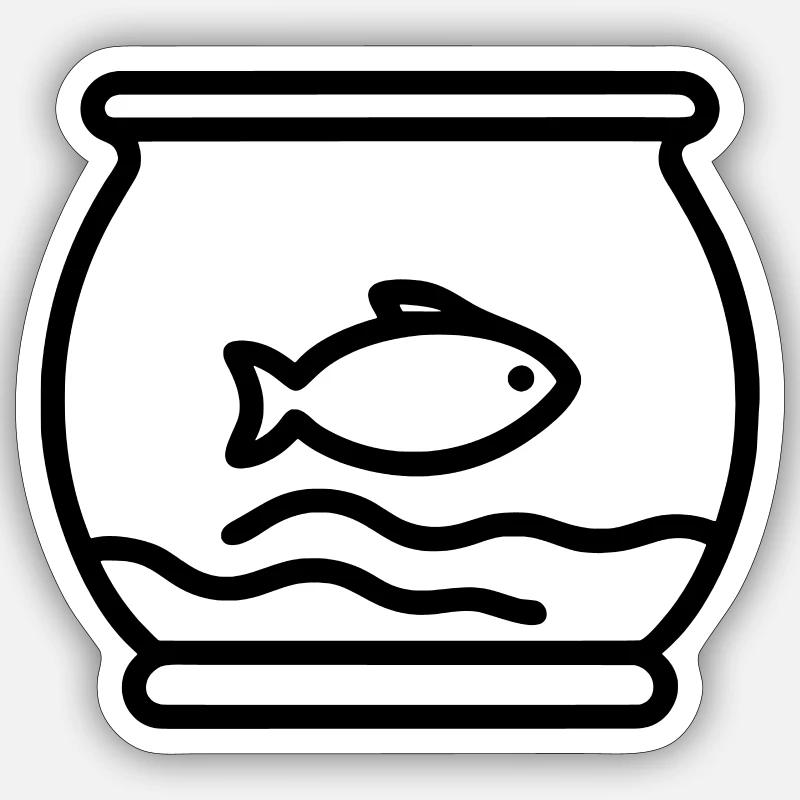 Fish Outline Fish Icon Fish Drawing Simple Fish. Sticker size S (10 x 10 cm)