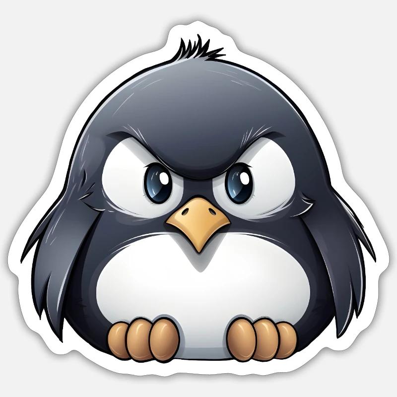 Grumpy Pinguin Sticker Größe S (10 x 10 cm)
