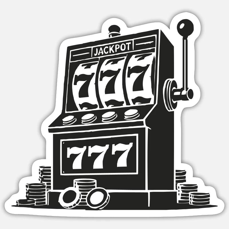 jackpot automat - Sticker Größe S (10 x 10 cm) - Mattweiß