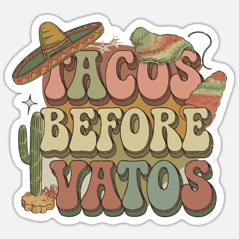 Tacos - Sticker taille S (10 x 10 cm) - blanc mat