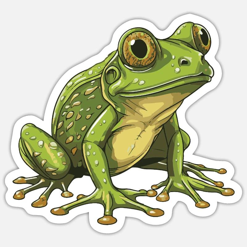 Frosch Tier - Sticker Größe S (10 x 10 cm) - Mattweiß