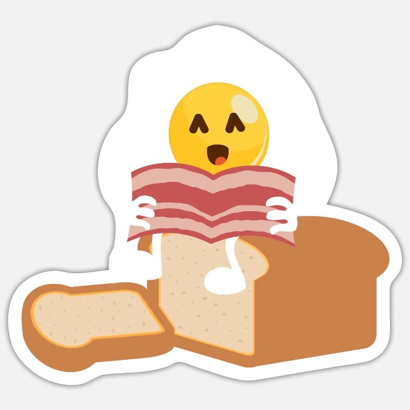 Egg (bread & newspaper) - Sticker size S (10 x 10 cm) - white matte