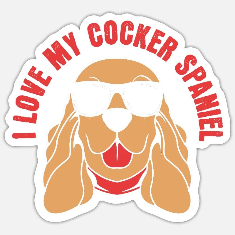 Cocker Spaniel Dad - Sticker size S (10 x 10 cm) - white matte