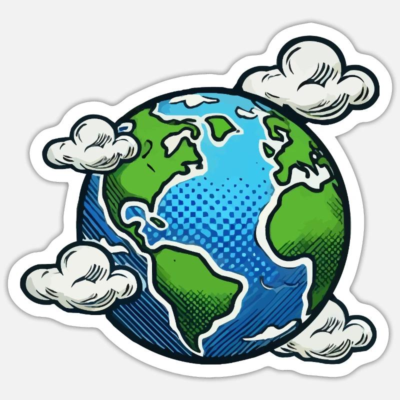 erde - Sticker Größe S (10 x 10 cm) - Mattweiß