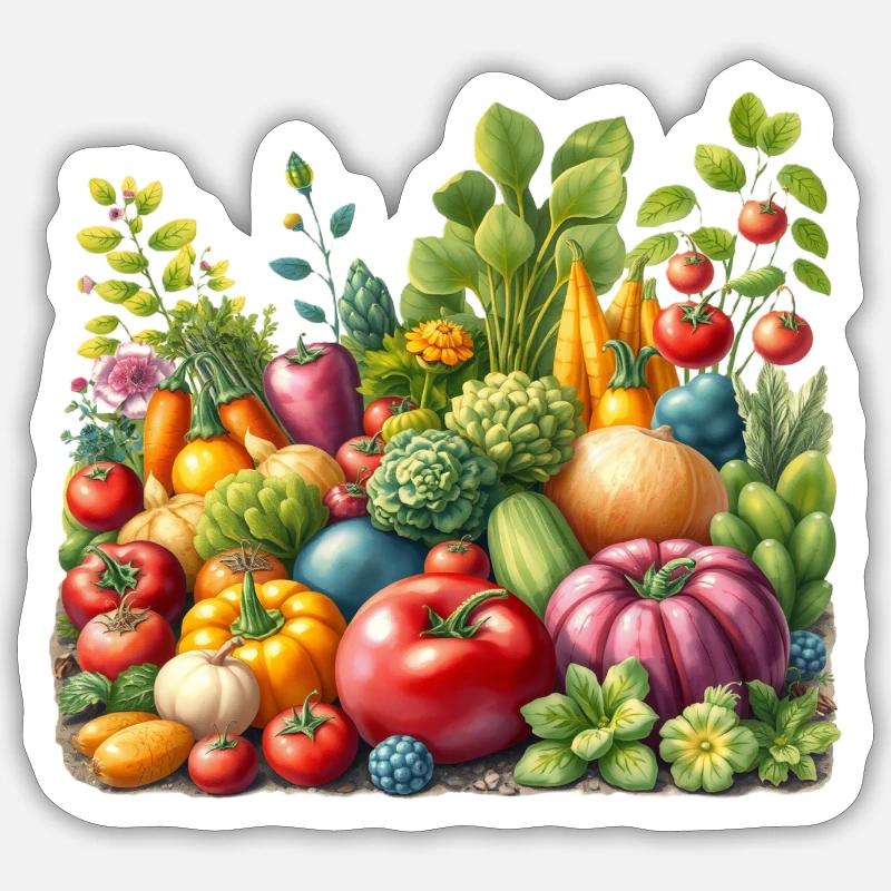 Le monde végétal - Sticker taille S (10 x 10 cm) - blanc mat