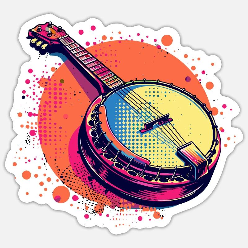 Banjo Comic Look - Sticker size S (10 x 10 cm) - white matte