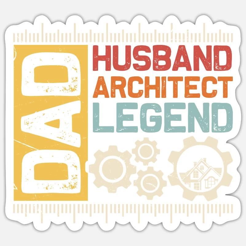 Architecte - Sticker taille S (10 x 10 cm) - blanc mat