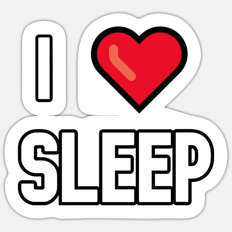 J’adore dormir - Sticker taille S (10 x 10 cm) - blanc mat