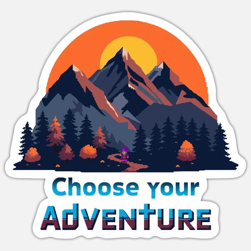 Aventure de jeu rétro - Sticker taille S (10 x 10 cm) - blanc mat
