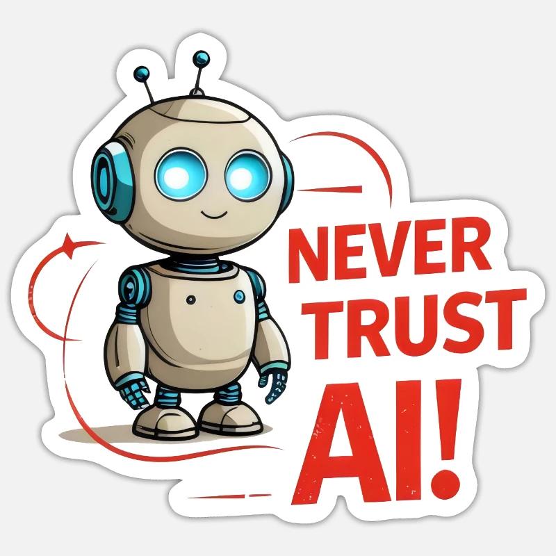 Never Trust AI - Sticker size S (10 x 10 cm) - white matte