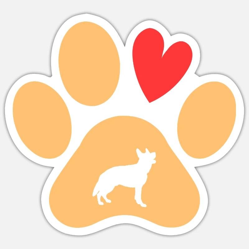 Dog German Shepherd - Sticker size S (10 x 10 cm) - white matte