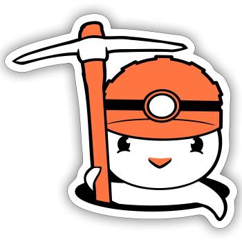Ente Boden Loch Bergmann Spitzhacke Helm Lampe Süß - Sticker Größe S (10 x 10 cm) - Mattweiß - Vorne