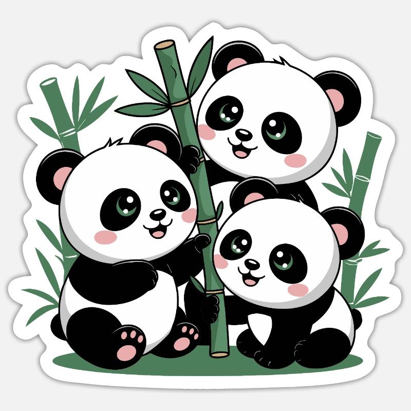 Cute Panda Bamboo Forest Sticker size S (10 x 10 cm)